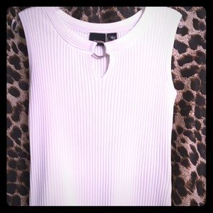 RGL New York White Sleeveless Top
